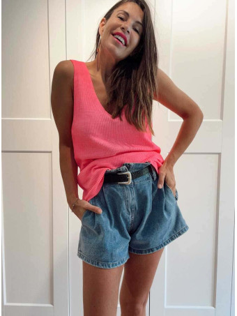 Cuerpo Punto Canalé YELNIA Rosa Flúor HEVE