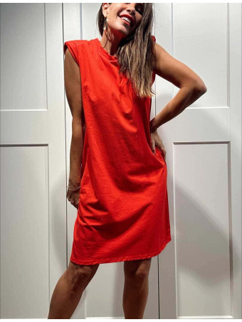 Vestido Corto Hombreras SHATTOU Rojo HEVE