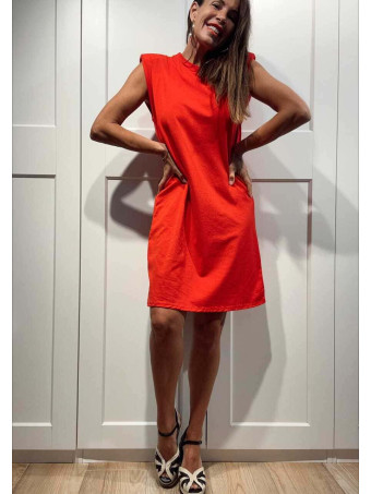Vestido Corto Hombreras SHATTOU Rojo HEVE