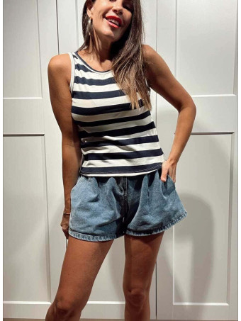 Camiseta Rayas sin Mangas BREZZA Marino HEVE