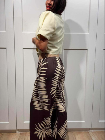 Pantalón Hojas con Cinturón HAIKO Marrón/Amarillo HEVE