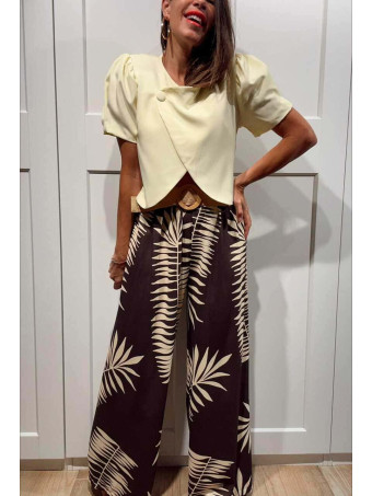 Pantalón Hojas con Cinturón HAIKO Marrón/Amarillo HEVE