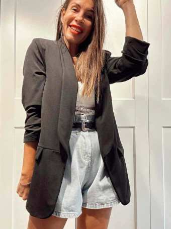 Blazer Frunces BIANCA Negro HEVE