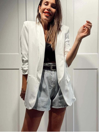 Blazer Frunces BIANCA Blanco HEVE
