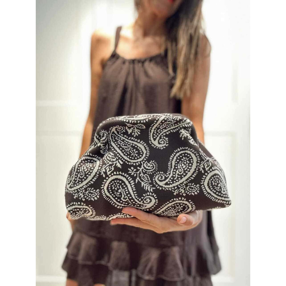 Bolso Lona Frame Bag Cachemires Marrón HEVE