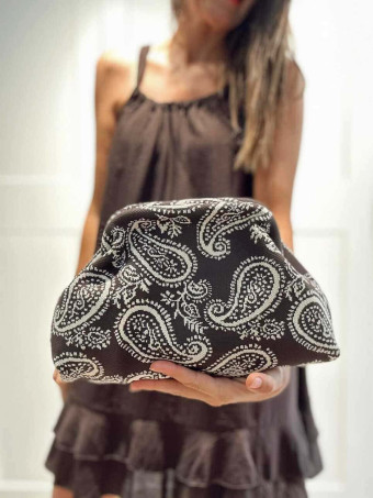 Bolso Lona Frame Bag Cachemires Marrón HEVE