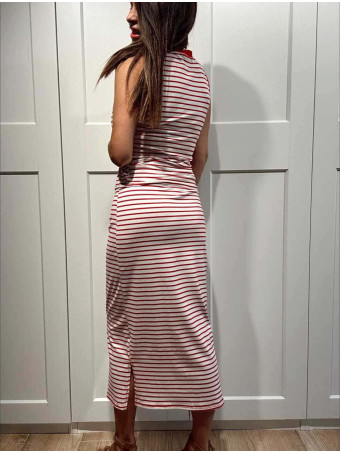 Conjunto Rayas Cuerpo y Falda SHAELLE Rojo HEVE