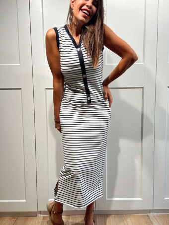 Conjunto Rayas Cuerpo y Falda SHAELLE Marino HEVE