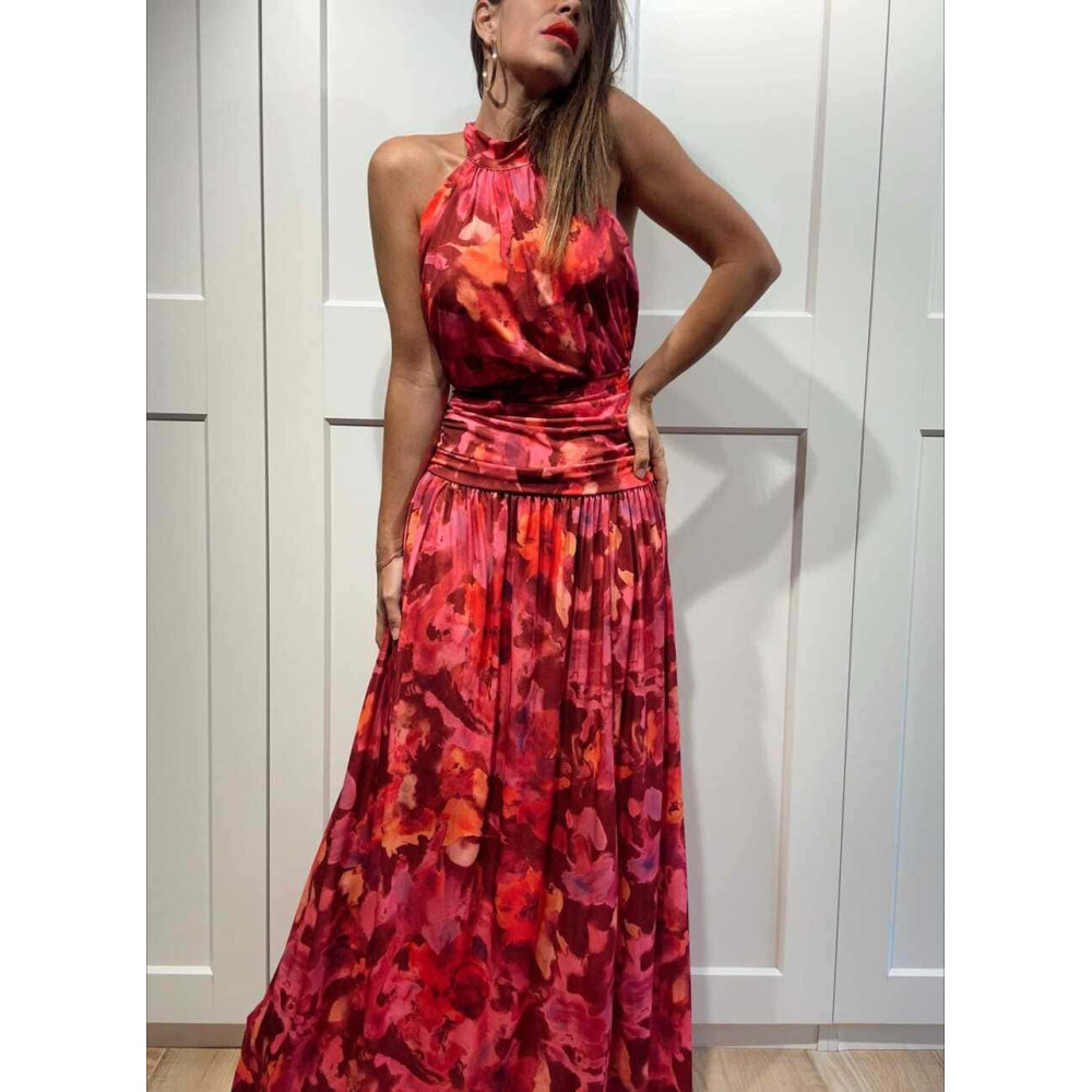 Vestido Halter Estampado KATALIA Rosa HEVE