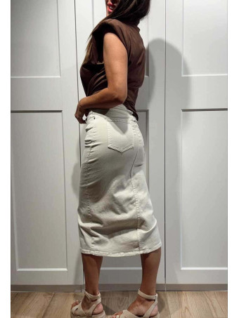 Falda Vaquera Midi HAELYN Beige HEVE