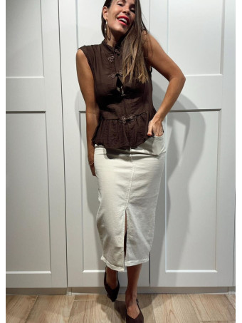Blusa Mao con Alamares KAORIN Marrón HEVE
