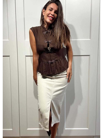 Blusa Mao con Alamares KAORIN Marrón HEVE