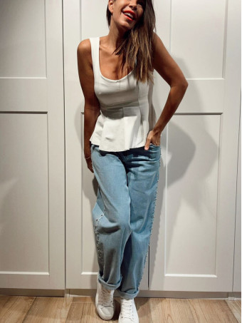Cuerpo Peplum ROMICE Blanco HEVE