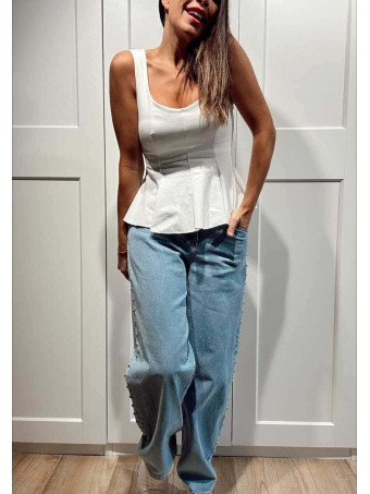 Cuerpo Peplum ROMICE Blanco HEVE