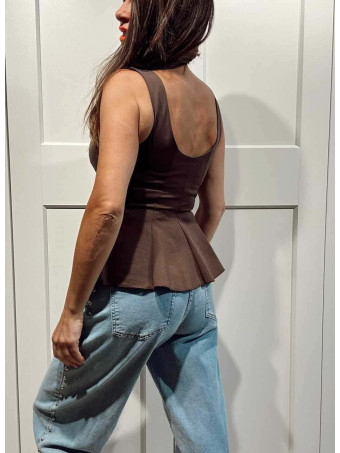 Cuerpo Peplum ROMICE Marrón HEVE