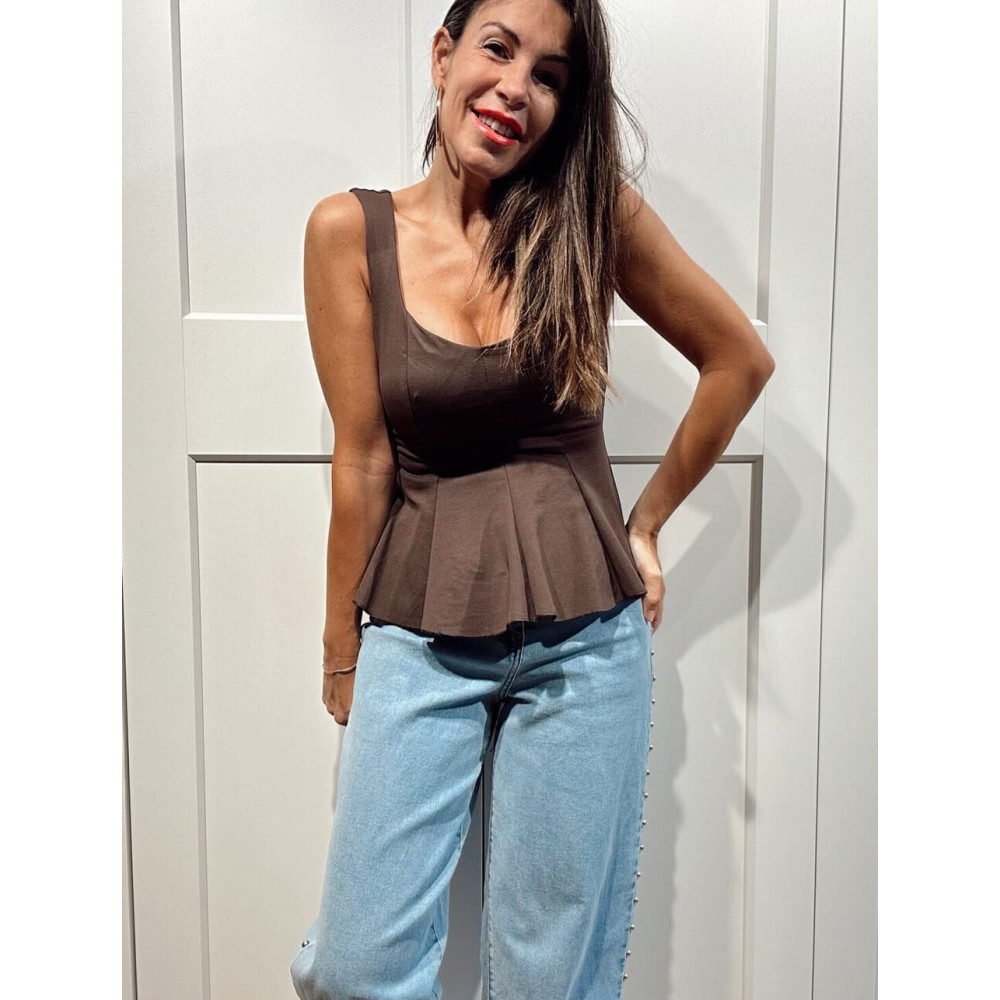 Cuerpo Peplum ROMICE Marrón HEVE