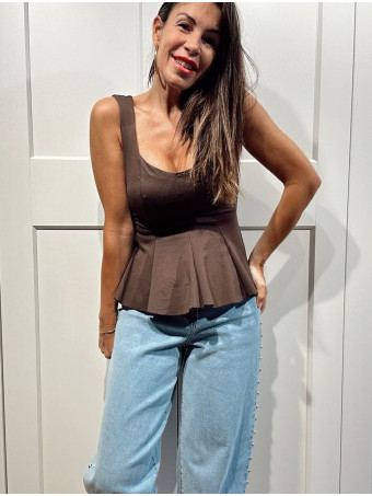 Cuerpo Peplum ROMICE Marrón HEVE