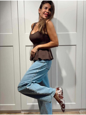 Cuerpo Peplum ROMICE Marrón HEVE