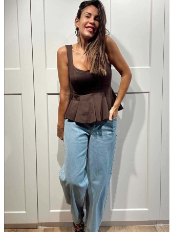 Cuerpo Peplum ROMICE Marrón HEVE