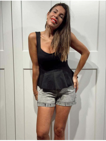 Cuerpo Peplum ROMICE Negro HEVE