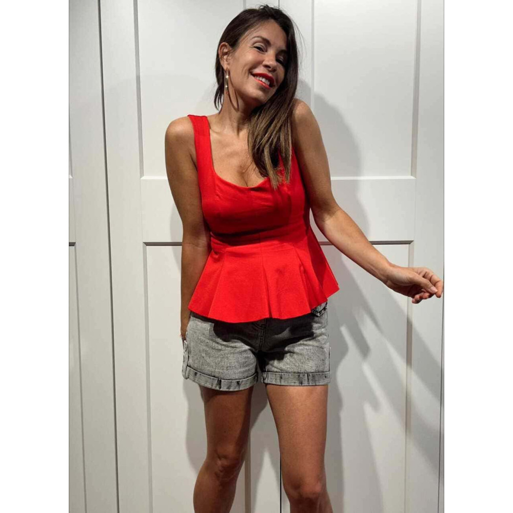 Cuerpo Peplum ROMICE Rojo HEVE