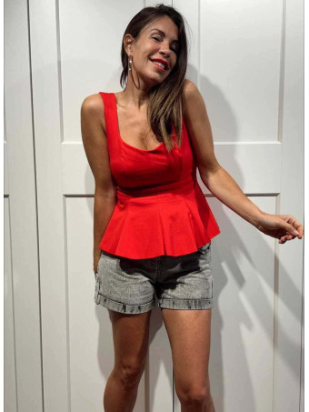 Cuerpo Peplum ROMICE Rojo HEVE