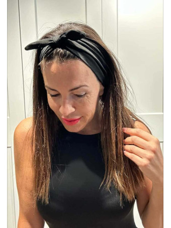 Cinta de Pelo Elástica con Nudo Negro HEVE