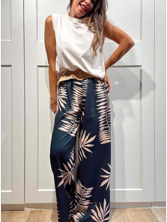 Pantalón Hojas con Cinturón HAIKO Marino HEVE