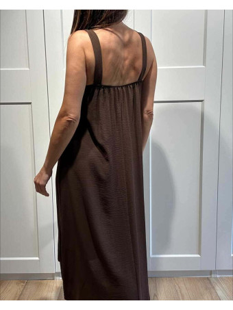 Vestido Evasé Pieza Metal MELKARA Marrón HEVE