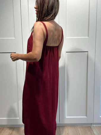 Vestido Evasé Pieza Metal MELKARA Burdeos HEVE