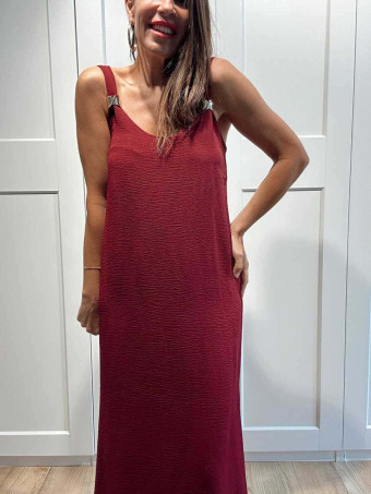 Vestido Evasé Pieza Metal MELKARA Burdeos HEVE