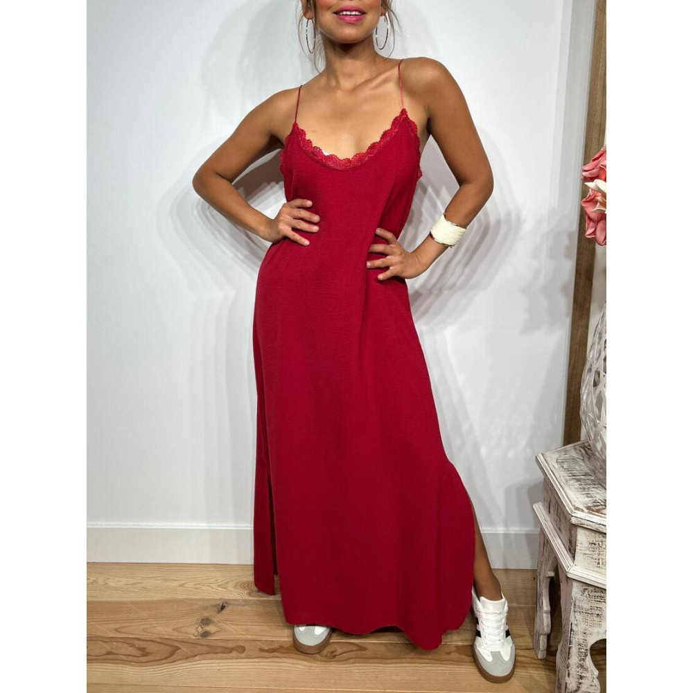 Vestido Lencero REENIE Burdeos HEVE