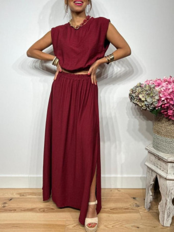Conjunto Cuerpo y Falda VIONCE Burdeos HEVE