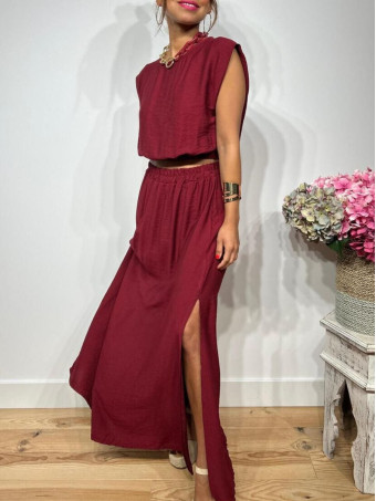 Conjunto Cuerpo y Falda VIONCE Burdeos HEVE