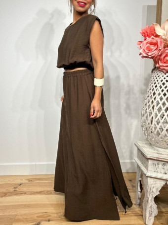 Conjunto Cuerpo y Falda VIONCE Marrón HEVE