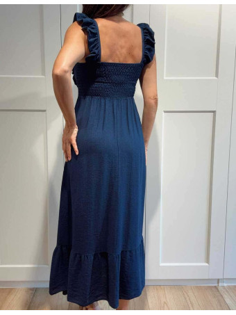 Vestido Largo Volantes VIANORA Marino HEVE