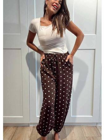 Pantalón Jogger Lunares CHIREL Marrón HEVE