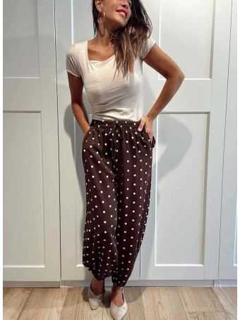 Pantalón Jogger Lunares CHIREL Marrón HEVE