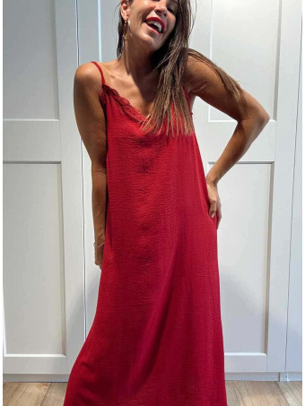 Vestido Lencero REENIE Burdeos HEVE