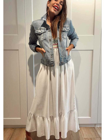 Vestido Nido de Abeja SUNAYA Blanco HEVE
