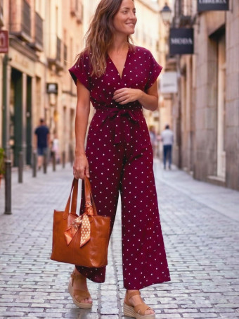 Mono Lunares Casual Style ZAFFORA Burdeos HEVE