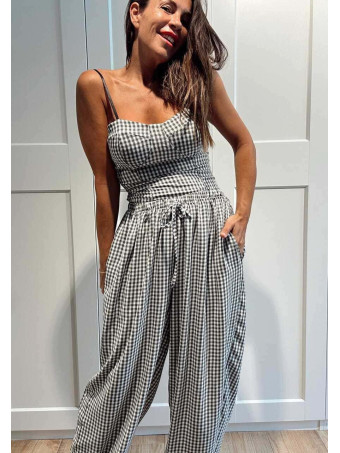 Conjunto Vichy Top y Pantalón KATOOSA Negro HEVE