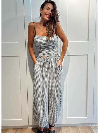 Conjunto Vichy Top y Pantalón KATOOSA Negro HEVE