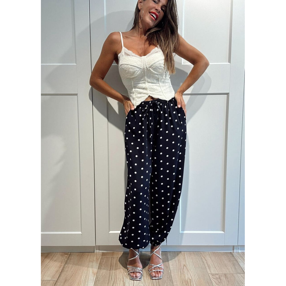 Pantalón Jogger Lunares CHIREL Marino HEVE