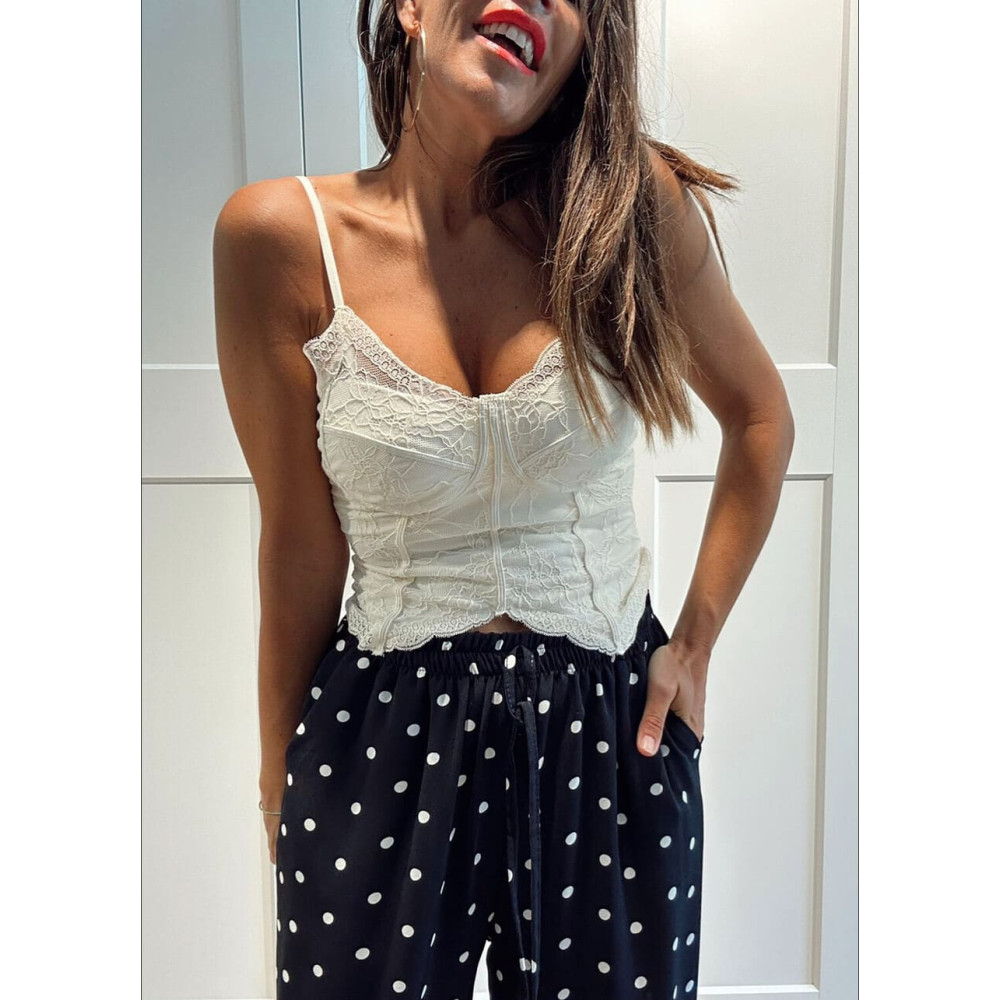 Top Corsetero Encaje VIVIENNE Crudo HEVE
