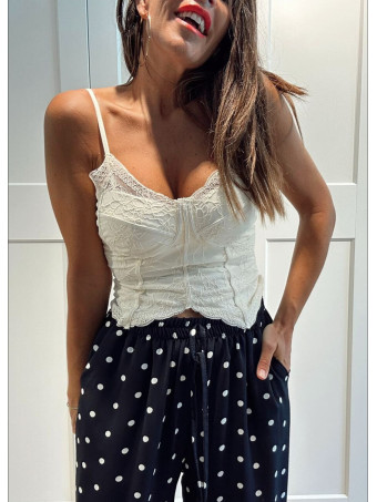 Top Corsetero Encaje VIVIENNE Crudo HEVE
