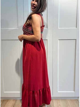 Vestido Nido de Abeja SUNAYA Burdeos HEVE