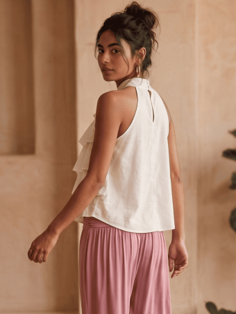 Cuerpo Halter con Volantes BELISEE Blanco HEVE