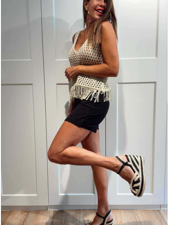 Falda Pantalón con Cinturón KYRREL Negro HEVE