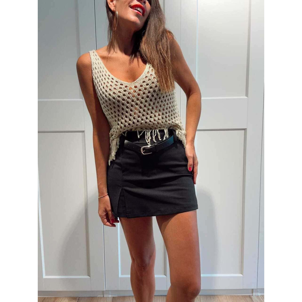 Falda Pantalón con Cinturón KYRREL Negro HEVE